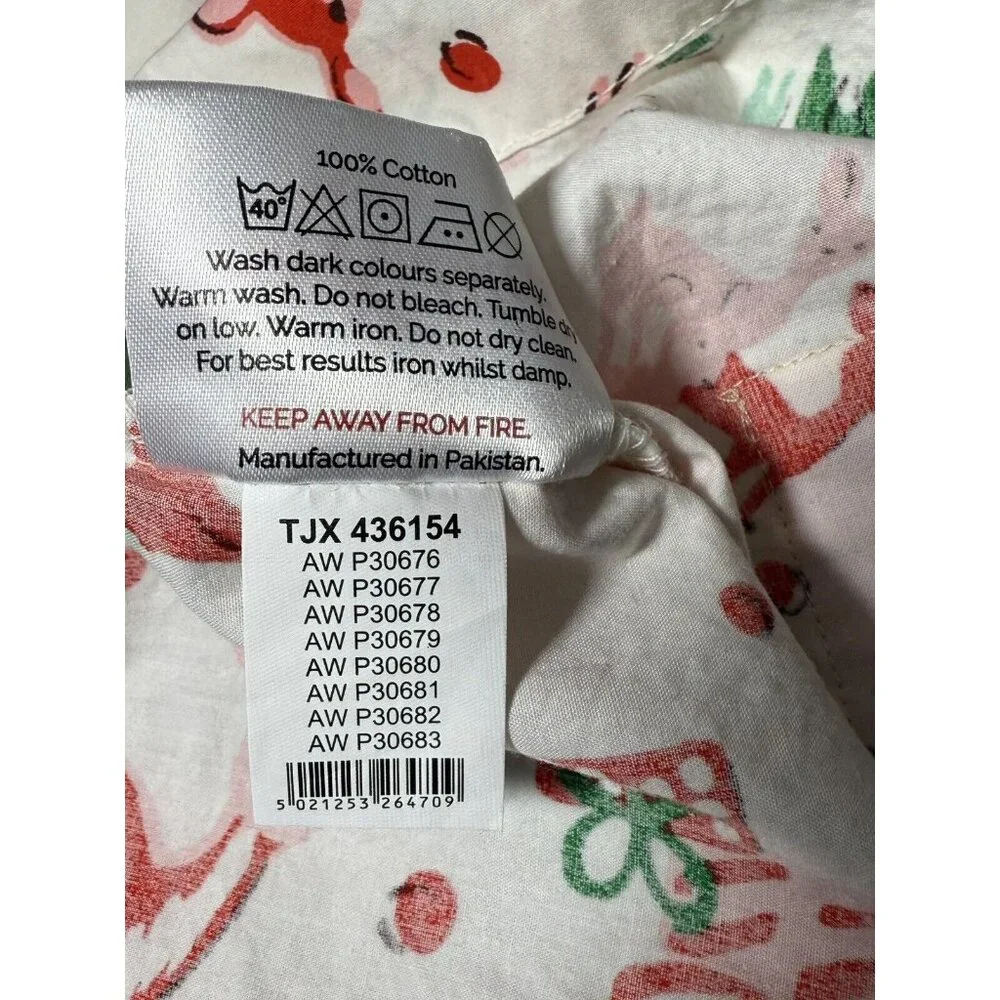 Cath Kidston FULL Sheet Set Ditsy Deer Pink Cotton Percale 4Pc WINTER Christmas